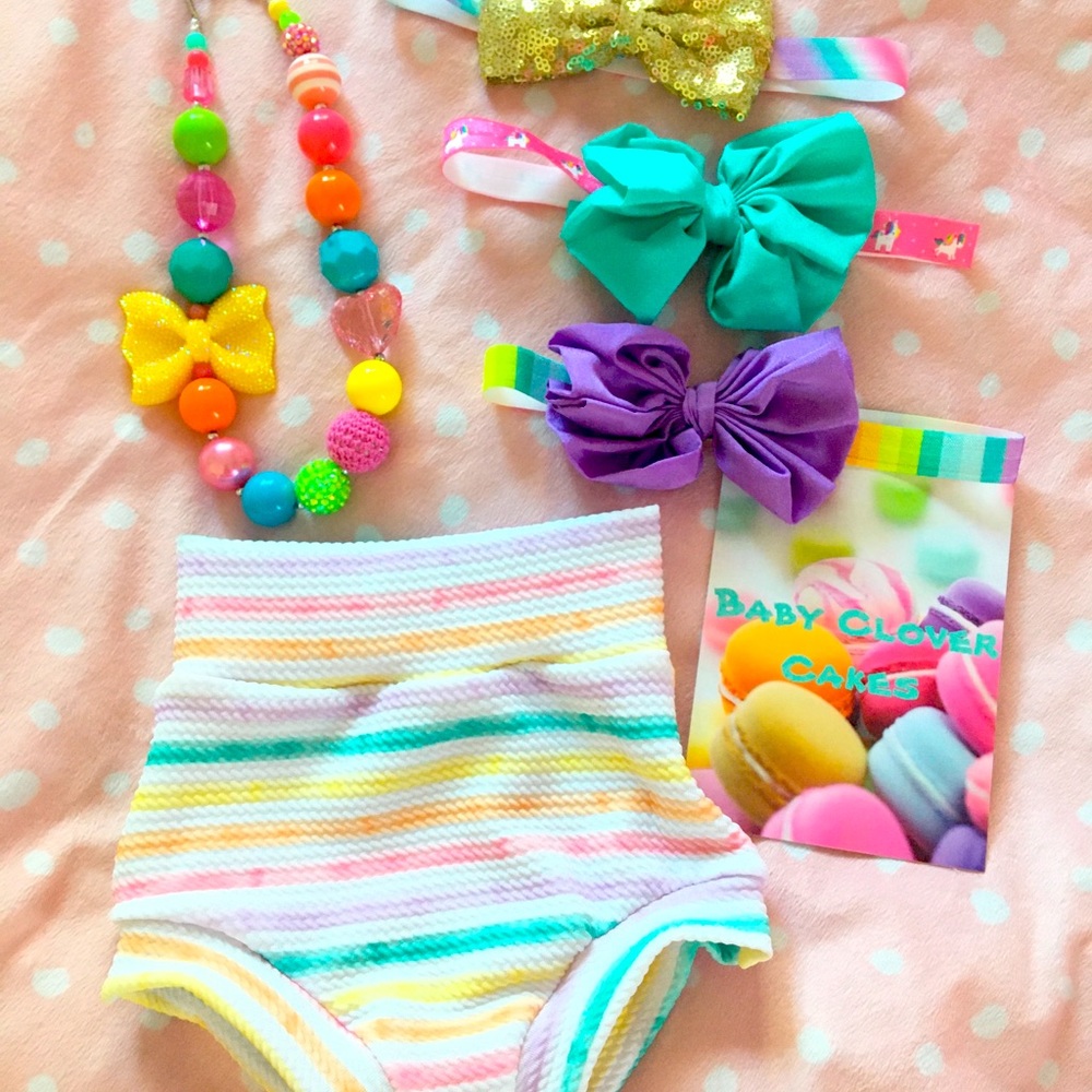 Baby girl summer bummie set